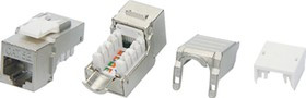 01 Hyperline KJ9-8P8C-C5e-90-SH-F-WH Вставка Keystone Jack RJ-45(8P8C), категория 5e, экранированная