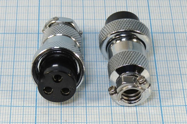 Гнездо микрофонное MIC20\ 3P\каб\М19\XS20JK3P- F[MS-DF-20-3]; №14513 гн мик MIC20\ 3P\каб\М19\\XS20JK3P- F[MS-DF-20-3]