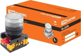 Лампа AL-22TE сигнальная d22мм прозрачн. неон/230В цилиндр TDM