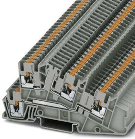 3213961, PTI Series PTI 2,5-L/TG Non-Fused Terminal Block, 4-Way, 24A, 26 12 AWG Wire, Push In