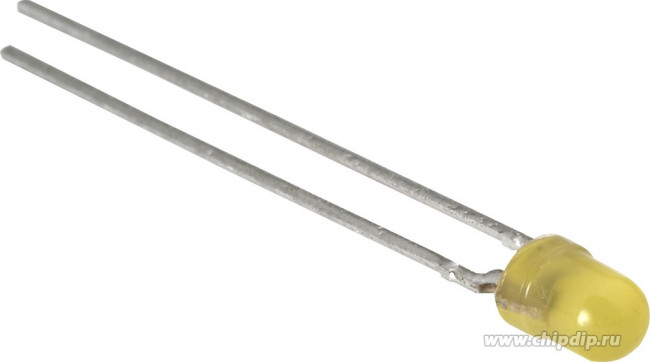 L-7104YT, Светодиод 3мм/желтый/588нм/ 8-20мкд/прозрачный желтый/34°