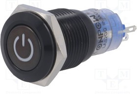 V16-11DT-24B-A, Переключатель: антивандальный, Пол: 2, SPDT, 0,5A/220ВAC, 1A/24ВDC