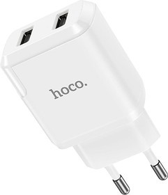 Блок питания (сетевой адаптер) HOCO N7 Speedy 2xUSB, 2.1A (белый)