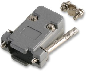 SH158-9TGRY, Корпус разъема, Hood, D Sub Connectors, 9-сторонний, 180°, Корпус из Пластика