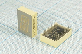 Светодиодный дисплей красный, 7 сегментов, 1 разряд, высота 20,3 мм, 18000 мкд, PSA08-11SRWA; №5270