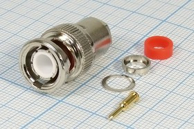 Высокочастотный штекер BNC прижимной под кабель RG59; №513 шт BNC\RG59\\\