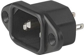 6162.0046, IEC Power Connector, IEC C14 Inlet, 15 А, 250 В AC, Быстрое Соединение, Монтаж на Фланец, 6061