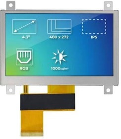 RVT43HLTFWN00, TFT Displays &amp; Accessories 4.3", RGB, frame, no touch