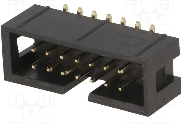 T821M114A1S100CEU-, Гнездо, IDC, "папа", PIN: 14, прямой, SMT, "gold flash", 2,54мм