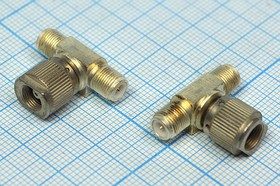 Высокочастотный разъём СР50-293ФВ, переходник Штекер-Гнездо-Штекет, сочленение резьбовое; №248 СР50-293ФВ\\М6\[переход Ш-Г-Ш]