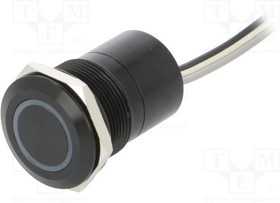 MC22MOBGR, Pushbutton Switches 22mm Norm Op Al Blk Anodised Grn/Red LED