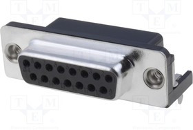 DA15-SL-24, Conn D-Sub SKT 15 POS 1.38mm Solder RA Thru-Hole 15 Terminal 1 Port Tray