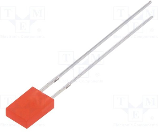 OSR7CA71F4B, LED; rectangular; 2x4.95x6.96mm; red; 100?150mcd; 150°; Front: flat OSR7CA71F4B, LED; rectangular; 2x4.95x6.96mm; red; 100?150mcd; 150°; Front: flat