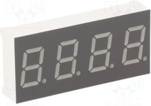 KW4-401AVA, Дисплей: LED, 7-сегментный, 10,16мм, 0,4", II.зн: 4, красный, анод