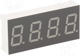 KW4-401AVA, Дисплей: LED, 7-сегментный, 10,16мм, 0,4", II.зн: 4, красный, анод