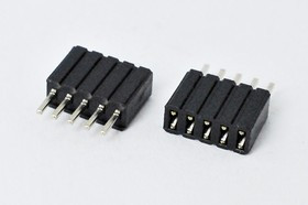 Разъем PBL-1x 5 розетка, шаг P1.27, контакты 5P, монтаж на плату