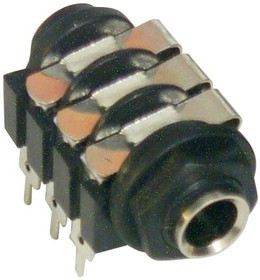 ACJS-PC, Телефонный аудио разъем, Stereo, 6.35mm, 3 контакт(-ов), Гнездо, Монтаж в Панель