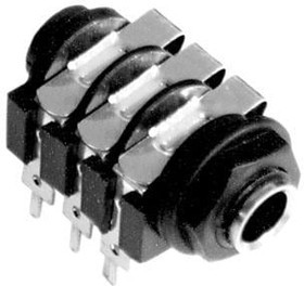 ACJS-PC, Телефонный аудио разъем, Stereo, 6.35mm, 3 контакт(-ов), Гнездо, Монтаж в Панель ACJS-PC, Телефонный аудио разъем, Stereo, 6.35mm, 3 контакт(-ов), Гнездо, Монтаж в Панель