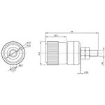Клемма приборная 34x15 d3,8, 6, отверстие 4,0, красная