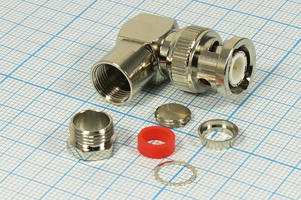 Разъем BNC вилка, RG6, угловой Разъем BNC вилка, RG6, угловой