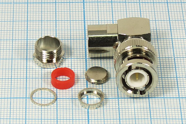 Разъем BNC вилка, RG6, угловой Разъем BNC вилка, RG6, угловой