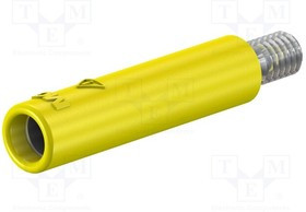 B4-E-M4-I-24, Гнездо; "банан" 4мм; 32А; желтый; никелированные; винтами; 31,5мм