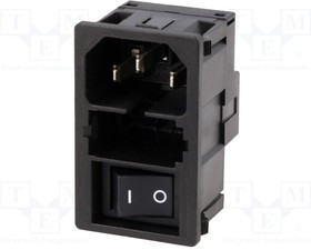 KM00.1105.11, Разъем питания KM C14 (E),2 предохранителя,с выключателем