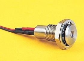 DX0507/GN/12, LED Panel Mount Indicators Grn LED Indicator Wire Leads 12 Volt