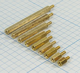 Стойка для печатных плат PCHSN2.5-12, латунь, M2.5; №3676 стойка L12,0\М2,5x6-М2,5\ S5\лат\\PCHSN2,5