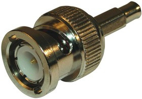 112132, Разъем РЧ / Коаксиальный, BNC Коаксиальный, Прямой Штекер, Обжимной, 50 Ом, Латунь