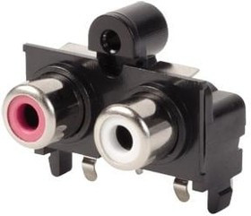 RCJ-2122, RCA Phono Connectors RCA jack 2P 1 x 2 HZ TH RD/RD