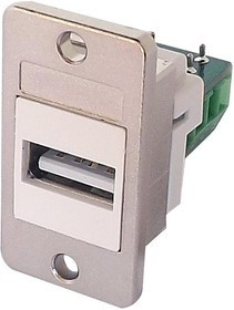 KUA2WHPM, Разъем USB, USB Типа A, USB 2.0, Гнездо, Монтаж на Печатную Плату, Прямой Угол