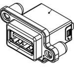 MUSBR-3593-M0, Conn USB 3.0 Type A RCP 9 POS 2mm/2.5mm Solder ST Thru-Hole 9 Terminal 1 Port Box