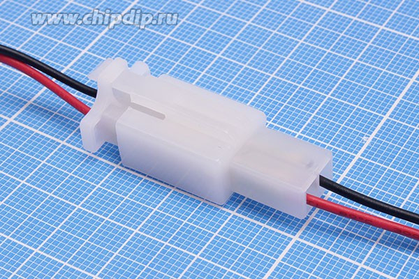 Штекер и гнездо питания 1007 на два контакта с проводом длиной 0,15м(кабель межплатный); №15823 шт&amp;гн пит 1007\ 2C\P2,85\каб\1007 2 RB\2x2L1