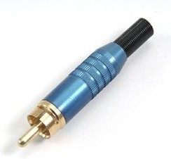 346-0100, Black Cable Mount RCA Plug, Gold, 5A