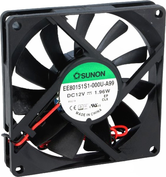 EE80151S1-000U-A99, Вентилятор осевой, 12В DC, 80x80x15мм, подшипник скольжения, 62,86куб.м/ч, 34,7дБА