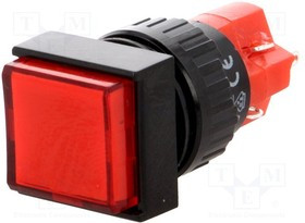 V16F-11Z-R, Переключатель: кнопочный, Пол: 2, SPDT, 3A/250ВAC, 2A/24ВDC, ON-ON