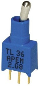 TL39P005000, TOGGLE SWITCH, SPDT, 0.4A, 20VAC/DC, TH