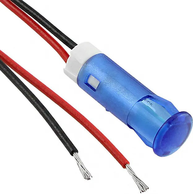 QS63XXB24, LED Panel Mount Indicators 6mm Wires Blue 24V