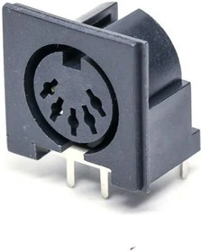 KCDX-5S-N2, Circular DIN Connectors 5P R/A PCB NON SHLD 5mm CIRC DIN RECPT