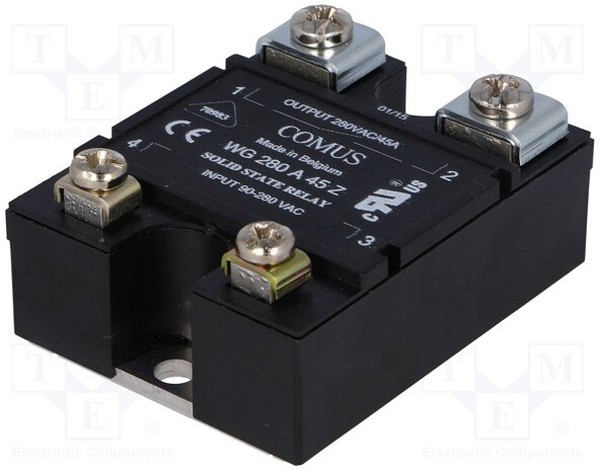 WG280-A45Z, Реле: полупроводниковое, Uупр: 90-280ВAC, 45А, 24-280ВAC, -20-80°C WG280-A45Z, Реле: полупроводниковое, Uупр: 90-280ВAC, 45А, 24-280ВAC, -20-80°C