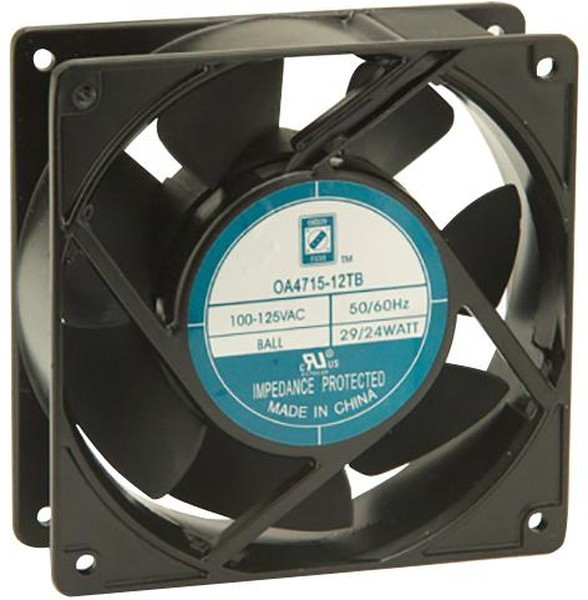 OA4715-12TB, AC Fans Axial Fan, 120x120x38mm, 115VAC, 110CFM, 24W, 44.2dBA, 2980RPM, Ball, Terminals OA4715-12TB, AC Fans Axial Fan, 120x120x38mm, 115VAC, 110CFM, 24W, 44.2dBA, 2980RPM, Ball, Terminals