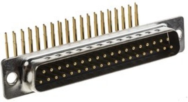 37 Way Right Angle Through Hole D-sub Connector Plug, 2.77mm Pitch