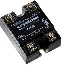 A4850, реле твердотельное 480VAC/50A, 90-280VAC In, Zero Cross