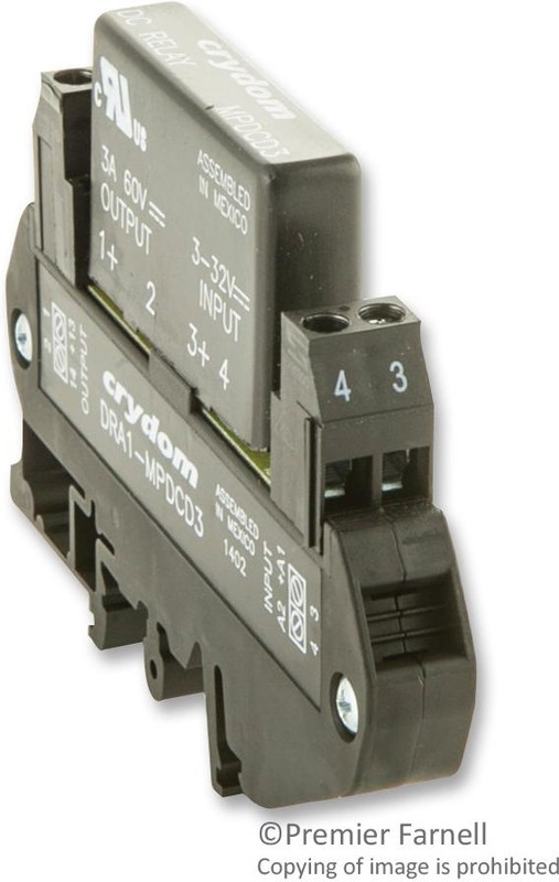 DRA1-MPDCD3, Твердотельное реле, SPST-NO, 3 А, 60 В DC, DIN-рейка, Зажимная Клетка