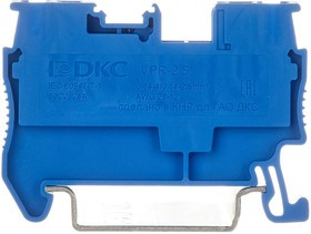 DKC Nuputuk Клемма проходная, зажим push-in, 2 точки подключения, 2.5 кв.мм, синяя