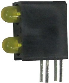 L-7104MD/2YD, HOUSING LED, W/2 LED, YELLOW