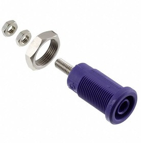 72930-7, Test Plugs &amp; Test Jacks PANEL MT IEC 4MM(0.16IN)JACK FOR SHEATHED PLUG, HEX NUT, (VIOLET)