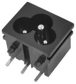 AC-039, Разъем питания IEC-60320 (C6) , 3 контакта, 2.5 А, 250 В, -25…+70 °C, черный
