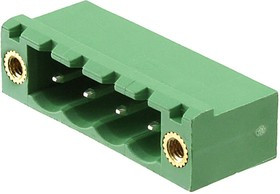 1776524, 250V 12A 4 Угловой 1 5.08mm Зеленый На плату-Cloe Винты fixed P=5.08mm Подключаемая Клеммная Колодка